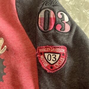 Harley-Davidson Ladies pink and grey Zip hoodie